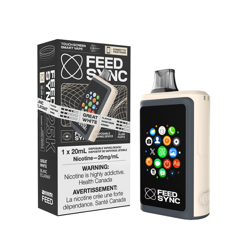 Feed Sync 25K Great White Disposable Vape - DISPOSABLE - Mister Vapor