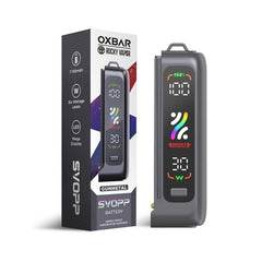 OXBAR SVOPP DEVICE KIT The Oxbar Svopp Device Kit seamlessly connects with the Oxbar Svopp 16K Pods by simply sliding them together. It features a powerful 1100 mAh USB Type-C rechargeable battery, providing long-lasting vaping sessions.