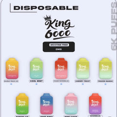 King Grape Burst Nicotine Free Disposable Vape 6000 Puffs