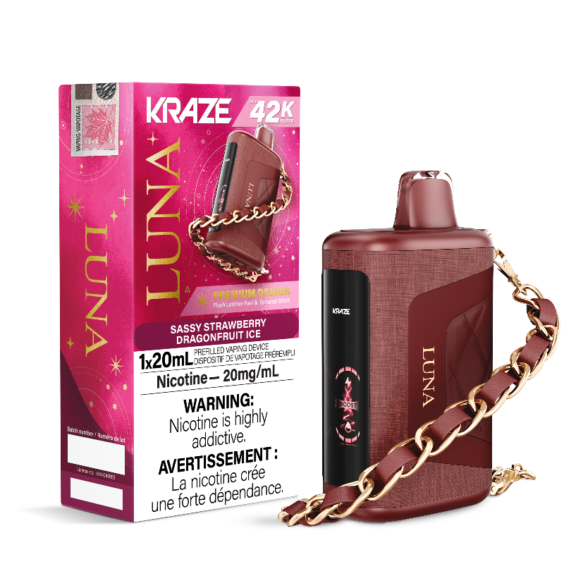 Kraze Luna 42K Sassy Strawberry Dragonfruit Ice Disposable Vape
