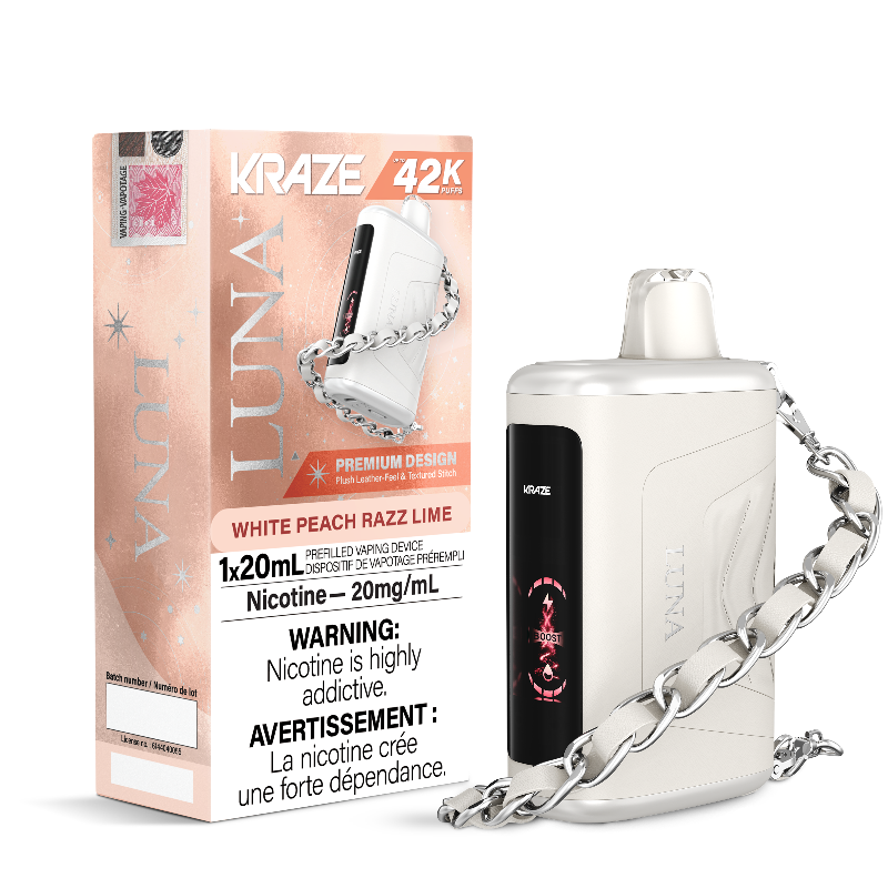 Kraze Luna 42K White Peach Razz Lime Disposable Vape