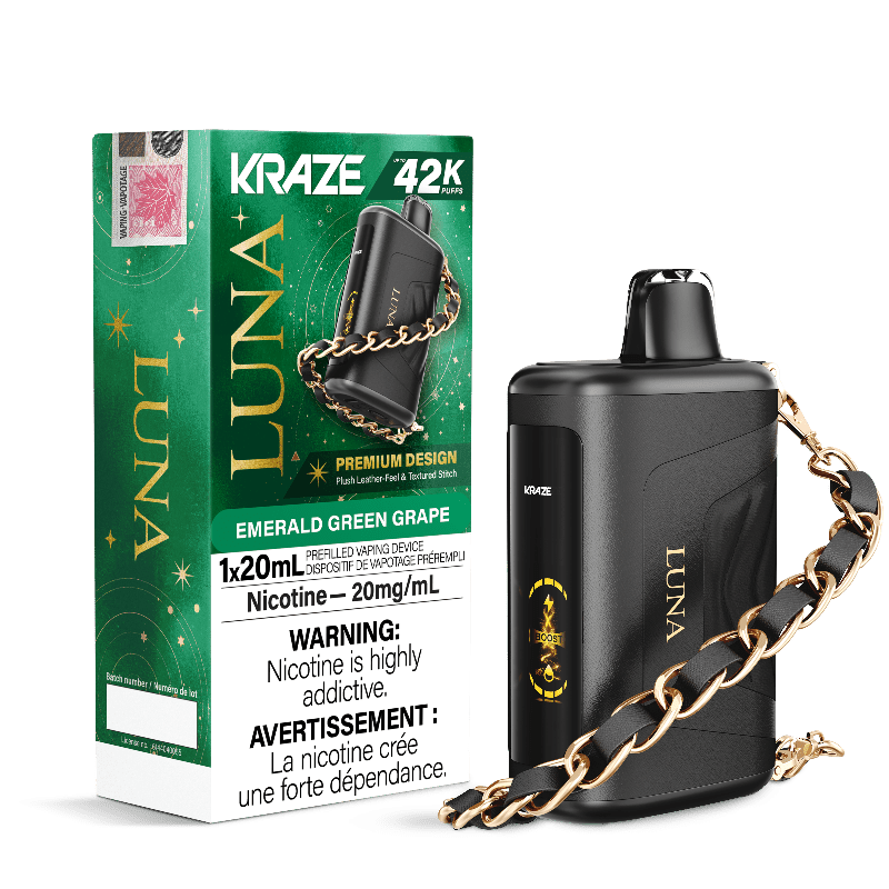 Kraze Luna 42K Emerald Green Grape Disposable Vape - DISPOSABLE - Mister Vapor