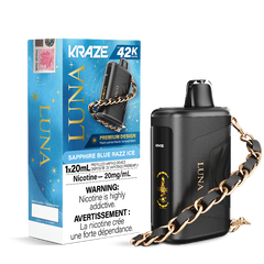 Kraze Luna 42K Sapphire Blue Razz Ice Disposable Vape