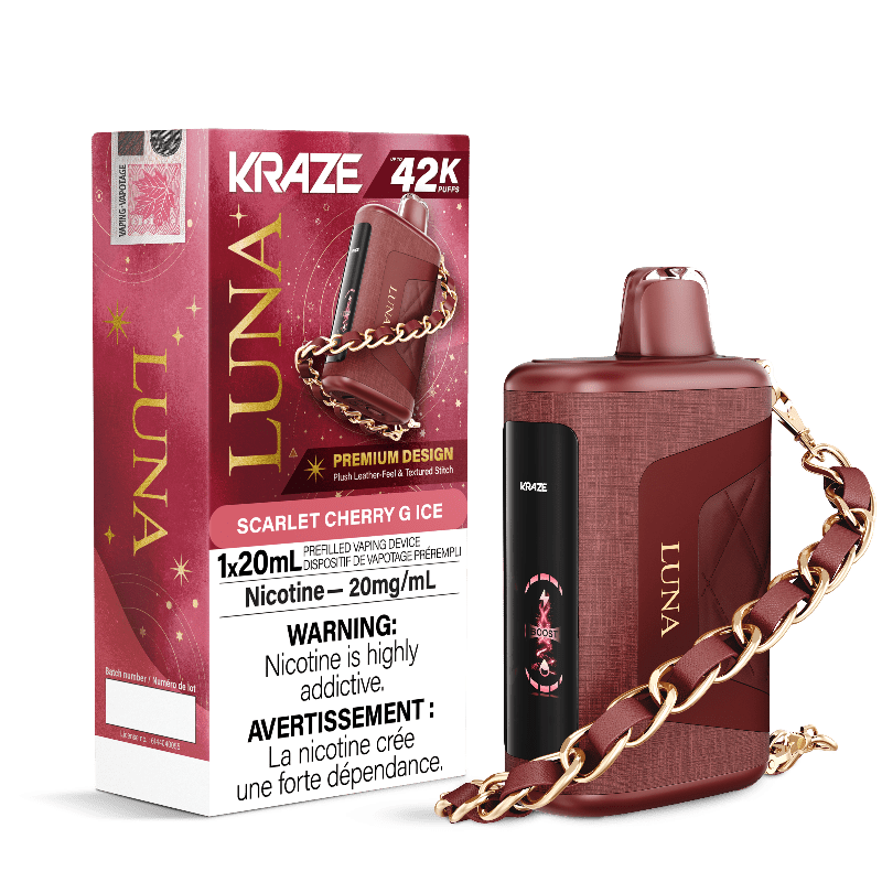 Kraze Luna 42K Scarlet Cherry G Ice Disposable Vape - DISPOSABLE - Mister Vapor