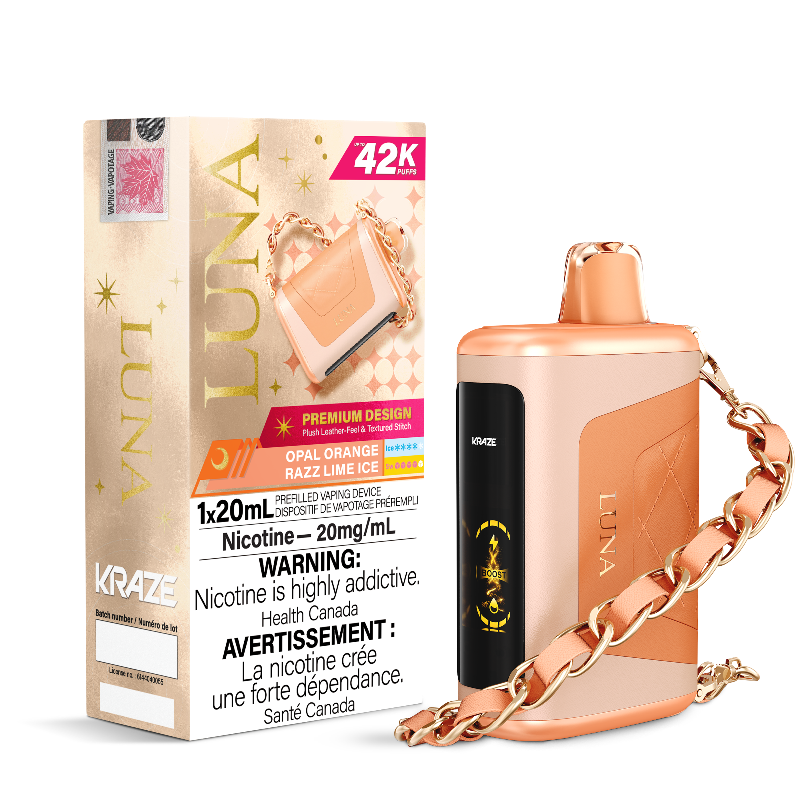 Kraze Luna 42K Opal Orange Razz Lime Ice Disposable Vape