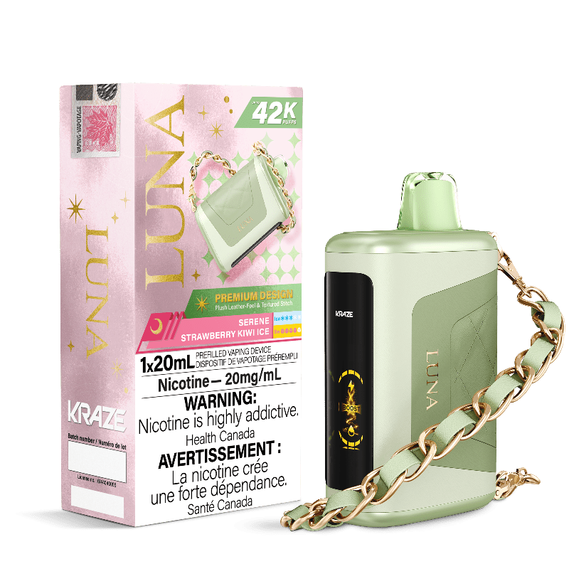 Kraze Luna 42K Serene Strawberry Kiwi Ice Disposable Vape - DISPOSABLE - Mister Vapor