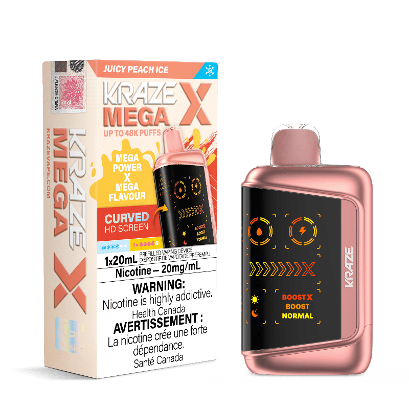 Kraze Mega X 48K - Juicy Peach Ice Disposable Vape - DISPOSABLE - Mister Vapor