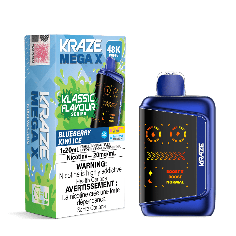 Kraze Mega X 48K - Blueberry Kiwi Ice Disposable Vape - DISPOSABLE - Mister Vapor