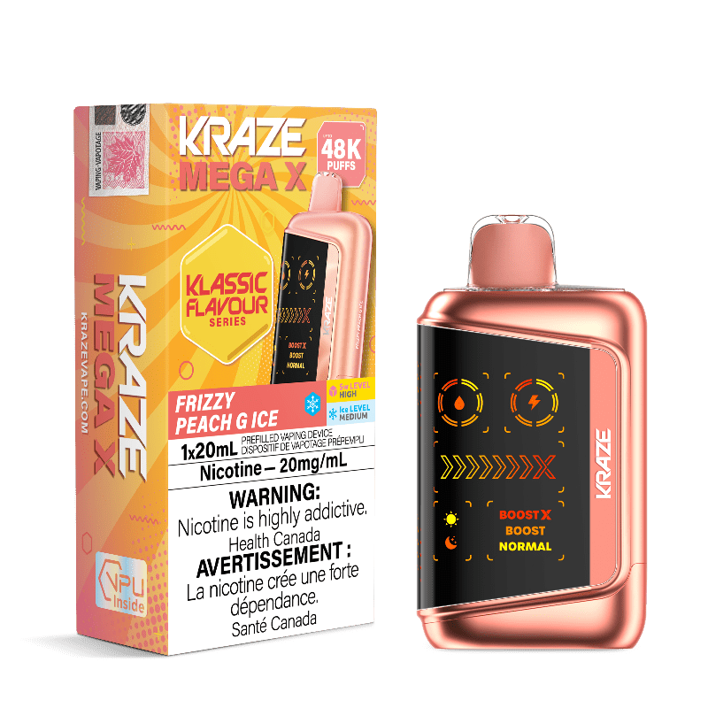 Kraze Mega X 48K - Frizzy Peach G Ice Disposable Vape - DISPOSABLE - Mister Vapor