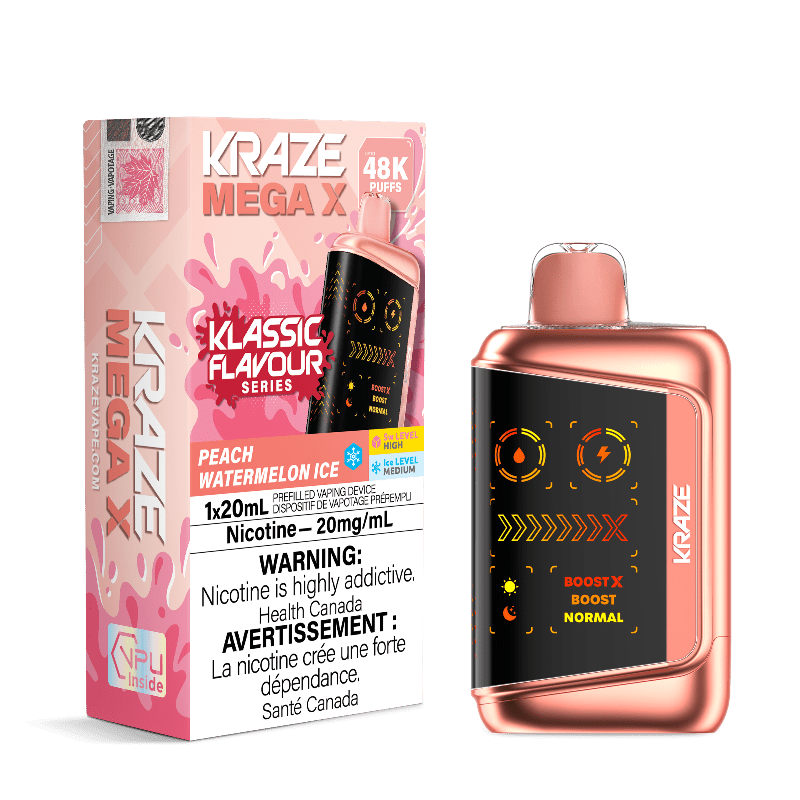Kraze Mega X 48K - Peach Watermelon Ice Disposable Vape - DISPOSABLE - Mister Vapor