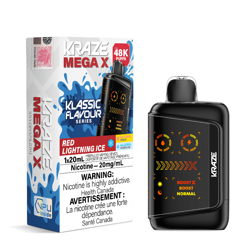 Kraze Mega X 48K - Red Lightning Ice Disposable Vape - DISPOSABLE - Mister Vapor