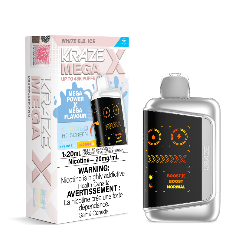 Kraze Mega X 48K - White G.B Ice Disposable Vape
