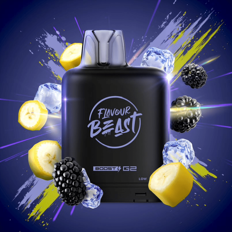 Level X G2 Boost Flavour Beast Pods - Blazin' Banana Blackberry Iced, 25k Puffs - Pods - Mister Vapor