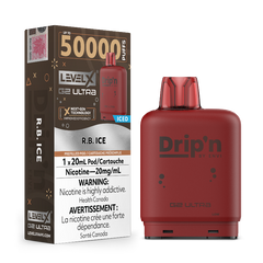 Enjoy bold flavour and 50k puffs with R.B Ice Pod by Drip'n Level X Ultra G2. 20mL, dual mesh coil, adjustable airflow, and smooth hits