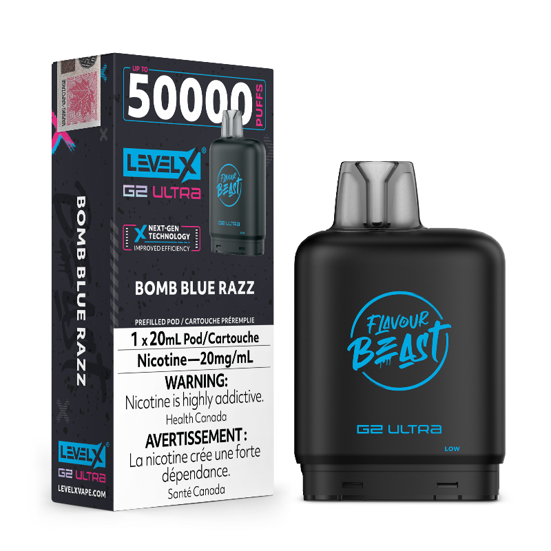 Level X G2 Ultra Pods 50k Bomb Blue Razz 50K Puffs