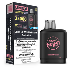 BUY LEVEL X STR8 UP STRAWBERRY BANANA ICED BOOST FLAVOUR BEAST POD PREFILLED VAPE