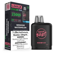 BUY LEVEL X WEEKEND WATERMELON ICED BOOST FLAVOUR BEAST PREFILLED POD
