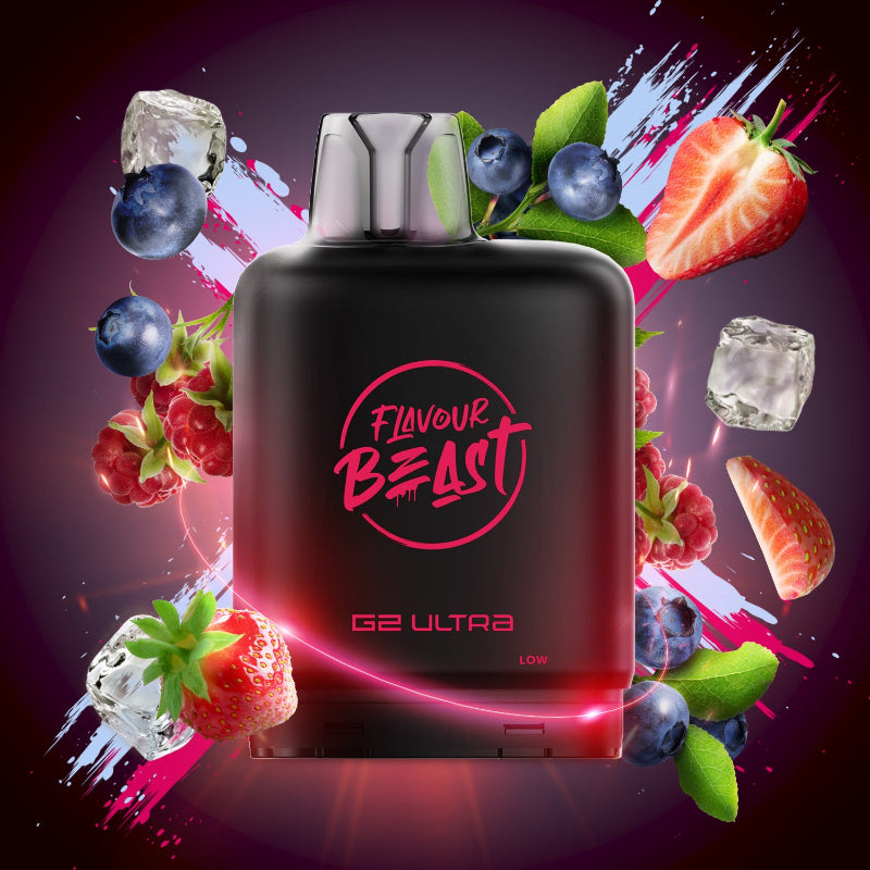 Level X G2 Ultra Flavour Beast Pods - Strawberry Raspberry Blueberry Ice, 50K Puffs