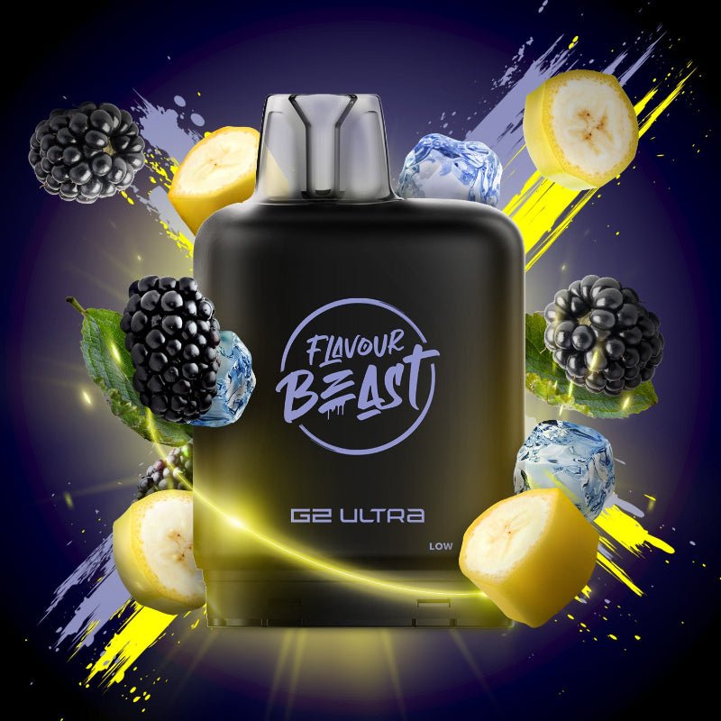 Level X G2 Ultra Flavour Beast Pods - Blazin Banana Blackberry Iced 50K Puffs - PODS - Mister Vapor