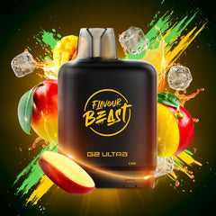 Enjoy bold flavour and 50k puffs with Mango Spritz Ice Pod by Flavour Beast Level X Ultra G2. 20mL, dual mesh coil, adjustable airflow, and smooth hits
