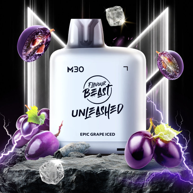 Level X M30 Flavour Beast Unleashed Pods - Epic Grape Iced, 120k Puffs