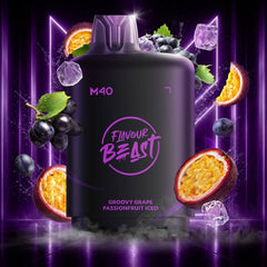 Level X M40 Flavour Beast Pods - Groovy Grape Passionfruit Iced, 160k Puffs - PODS - Mister Vapor
