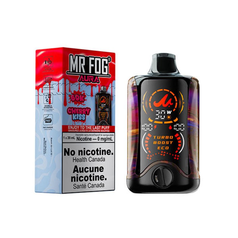 Mr Fog Aura 60K Disposable Vape Nicotine Free - Cherry Kiss - DISPOSABLE - Mister Vapor