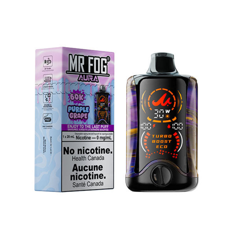 Mr Fog Aura 60K Puple Grape Nicotine-Free Disposable Vape