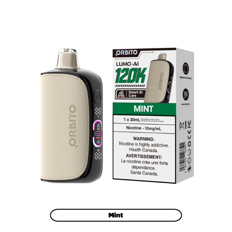 Orbito Lumo Ai 10mg Disposable Vape - Mint, 120k Puffs - DISPOSABLE - Mister Vapor
