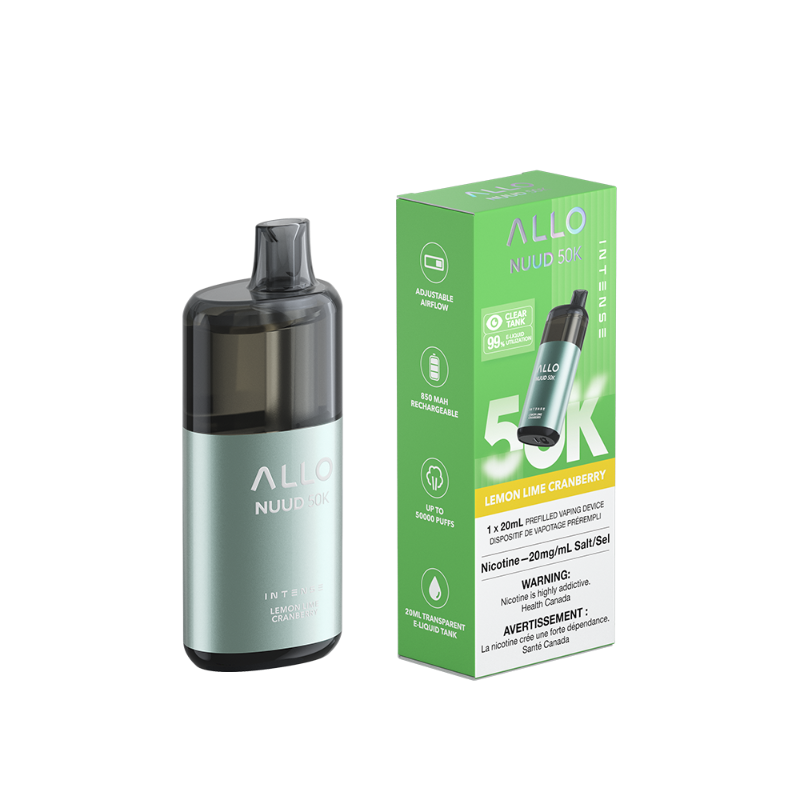 Allo NUUD Lemon Lime Cranberry 50K Intense Disposable Vape