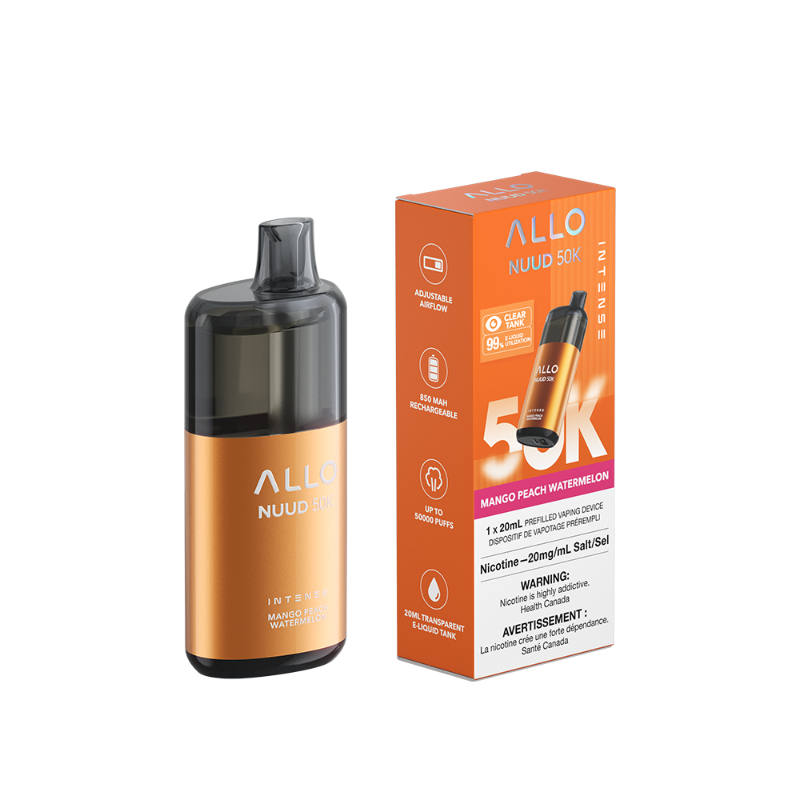 Allo NUUD Mango Peach Watermelon 50K Intense Disposable Vape