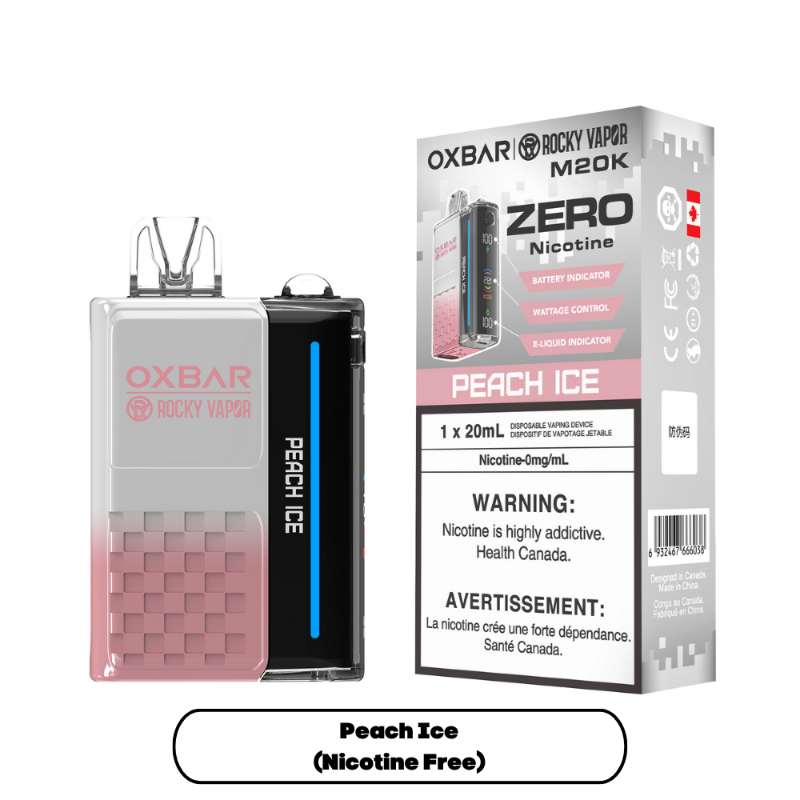 Oxbar M20K Peach Ice Nicotine Free Disposable Vape