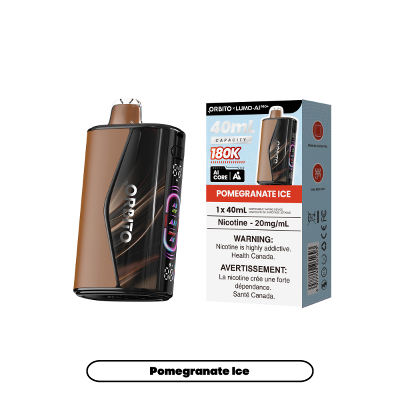 Orbito Lumo Ai PRO+ Disposable Vape - Pomegranate Ice, 180k Puffs