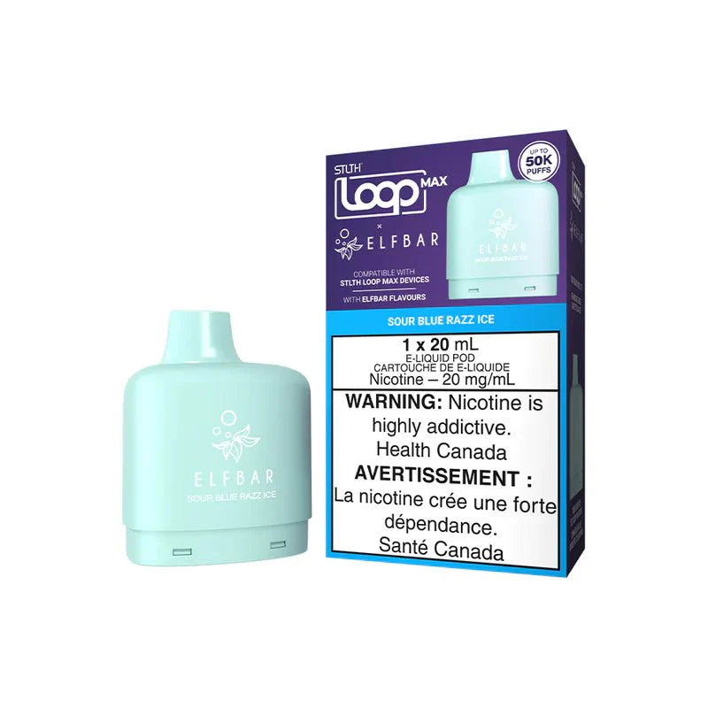 STLTH Loop Max X Elf Bar 50k Pod - Sour Blue Razz Ice - PODS - Mister Vapor