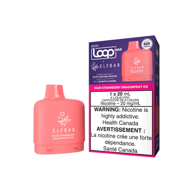 STLTH Loop Max X Elf Bar 50k Pod - Sour Strawberry Dragonfruit Ice