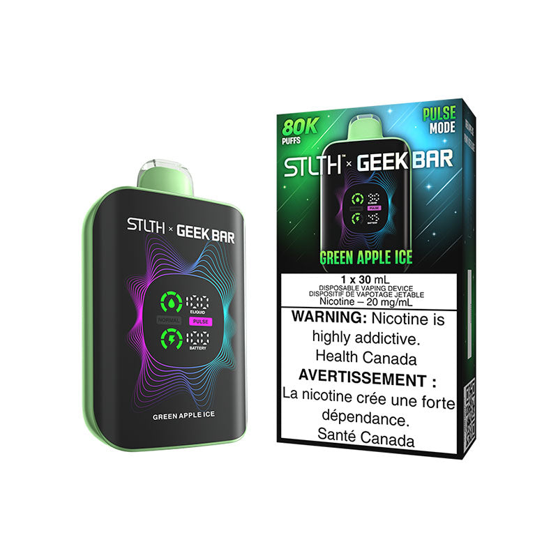 STLTH X GEEKBAR Green Apple Ice 80K Disposable Vape, 30mL