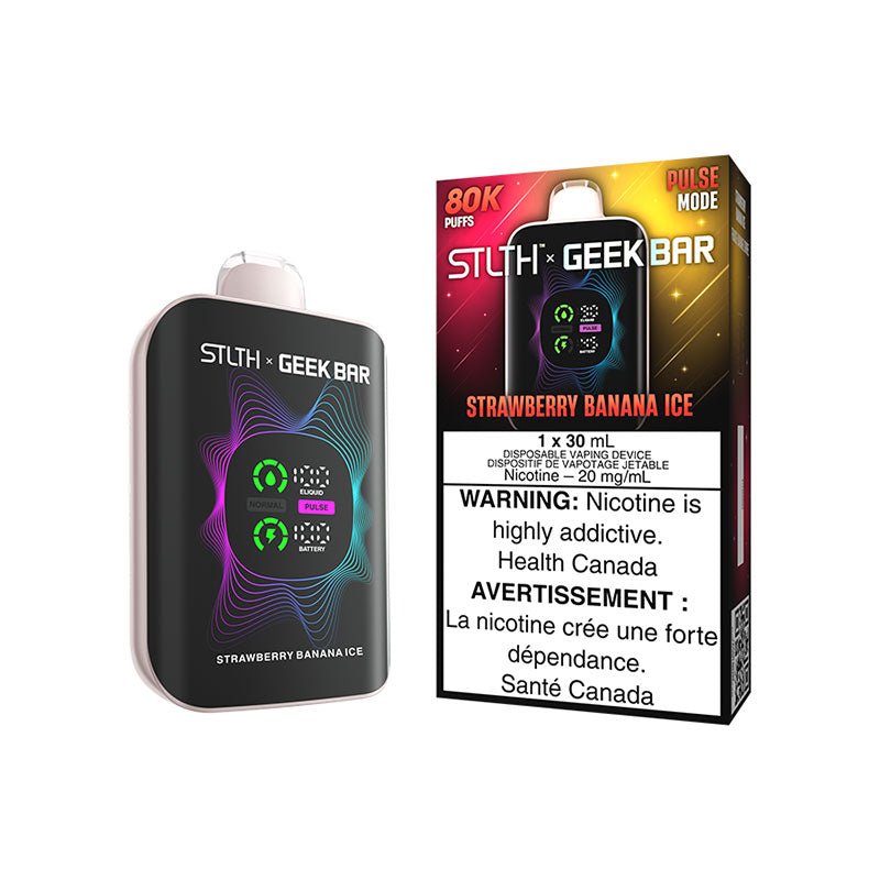 STLTH X GEEKBAR Strawberry Banana Ice 80K Disposable Vape, 30mL - DISPOSABLE - Mister Vapor