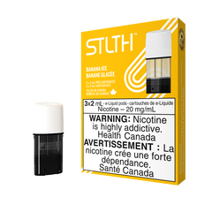 Banana Ice - Sweet and Ripe Banana with a Refreshingly Cool Exhale Specifically crafted range of flavors, designed specifically for STLTHAvailable in 0%, 2%, BOLD 35 or BOLD 50.The nicotine blend is proprietary, purposely made to be extra smooth to accommodate adult smokers who are looking to switch from traditional tobacco. ______Each pack contains 3 pod cartridges2.0 mL of E-liquid per cartridge