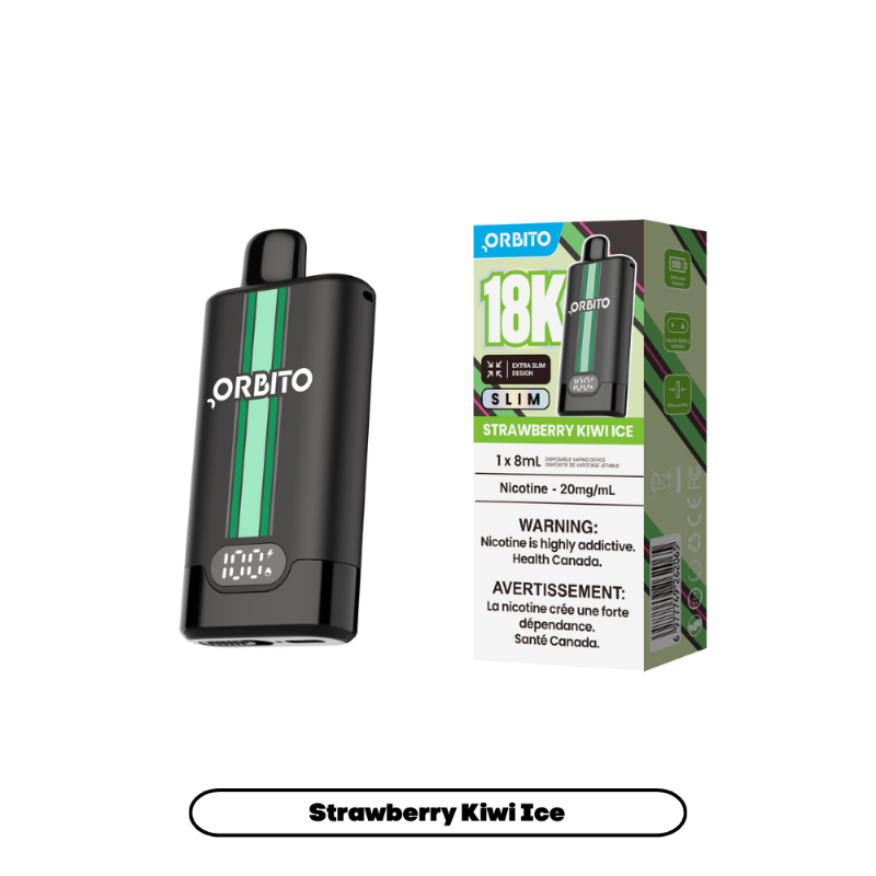Orbito Slim Disposable Vape - Strawberry Kiwi Ice, 18k Puffs