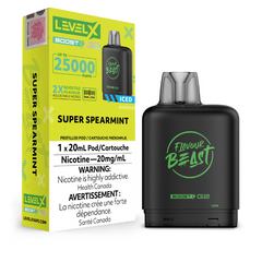 SUPER SPEARMINT ICED LEVEL X BOOST POD
This flavour is a superstar! The sweet and slightly sharp minty taste is sure to lend an unexpected twist. Super cool and madly refreshing.