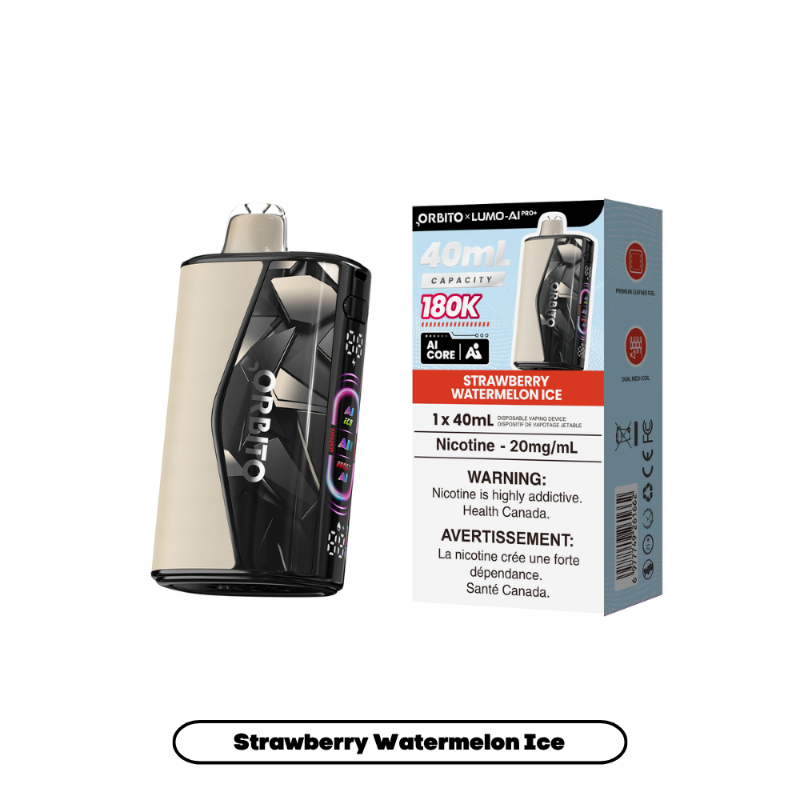 Orbito Lumo Ai PRO+ Disposable Vape - Strawberry Watermelon Ice, 180k Puffs