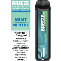 Breeze Pro Mint Zero Nic Disposable Vape - DISPOSABLE - Mister Vapor