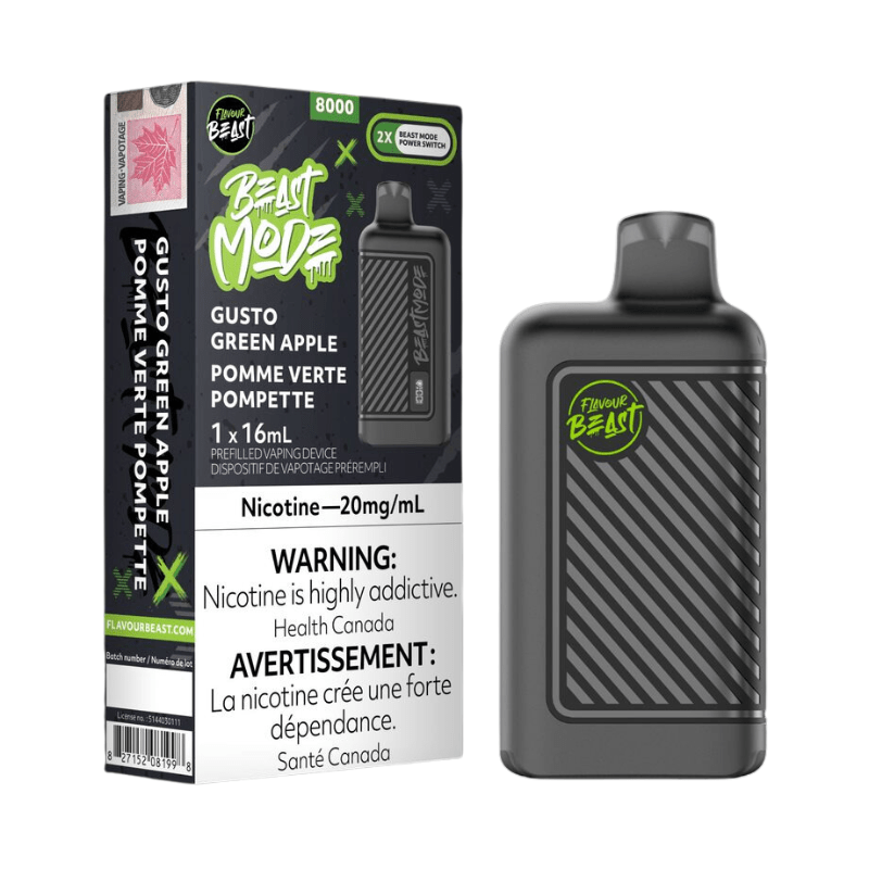 Beast Mode 8K Gusto Green Apple Disposable Vape - DISPOSABLE - Mister Vapor