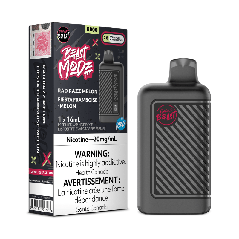 Beast Mode 8K Rad Razz Melon Iced Disposable Vape - DISPOSABLE - Mister Vapor
