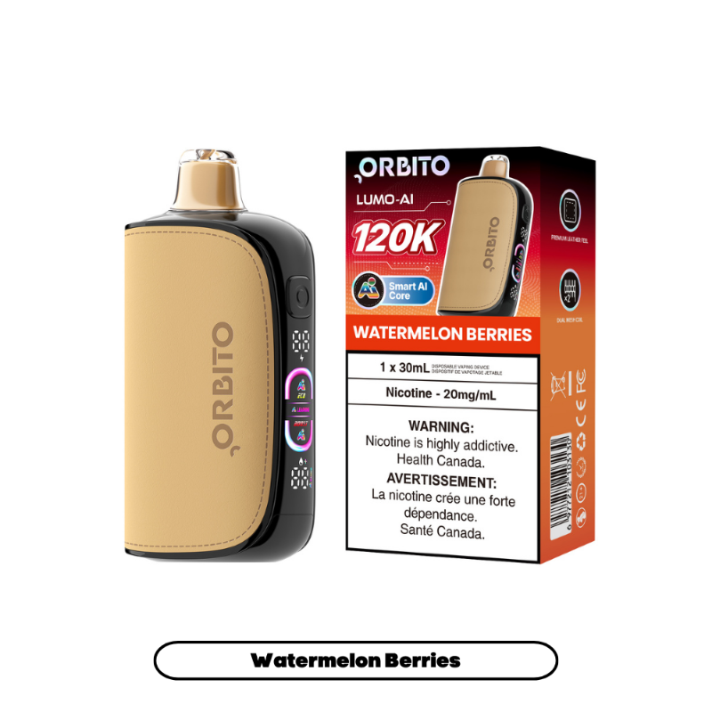 Orbito Lumo Ai Disposable Vape - Watermelon Berries, 120k Puffs