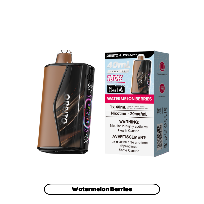 Orbito Lumo Ai PRO+ Disposable Vape - Watermelon Berries, 180k Puffs