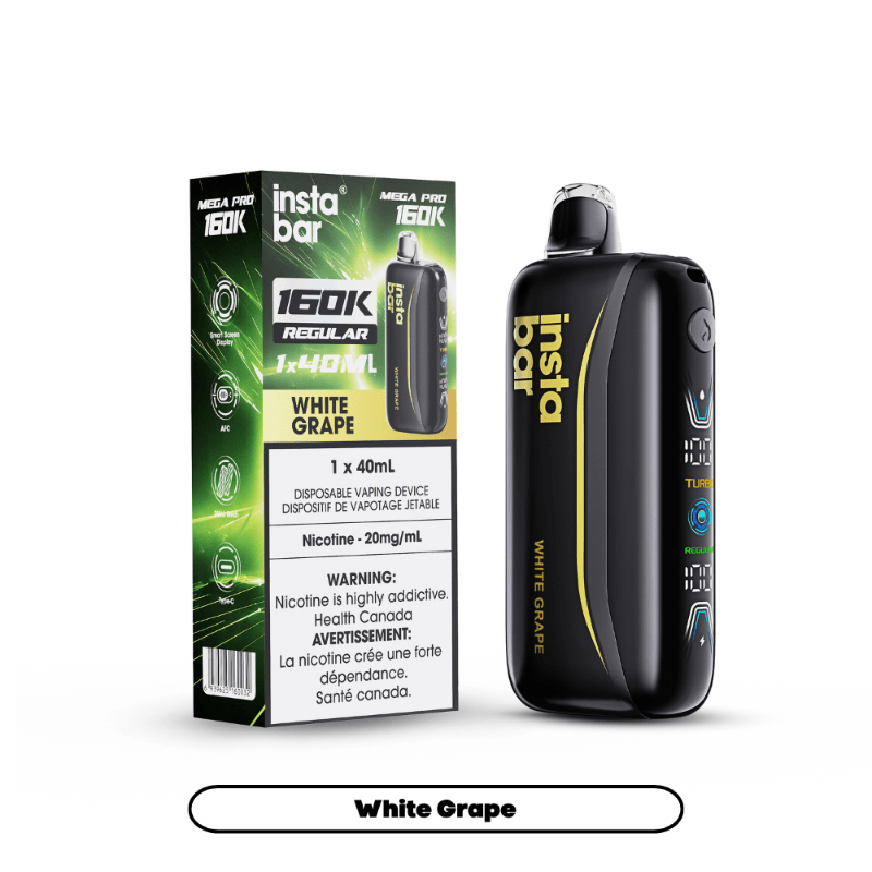Insta Bar Mega Pro 160K Disposable Vape - White Grape - DISPOSABLE - Mister Vapor
