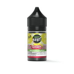 Flavour Beast Gushin series watermelon apple e-liquid bottle on a white background