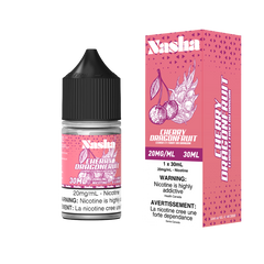 Cherry Dragonfruit by Nasha Salt – 30mL, 20mg nicotine. Smooth MTL vape with 60/40 PG/VG for balanced flavour & discreet clouds. Shop now at Mister Vapor.
