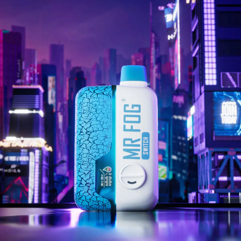 Nicotine Free Mr Fog Switch SW15000 Blue mist disposable vape! Adjustable Wattage and airflow ,power mode, Dual Mesh Coil, 15K puffs.